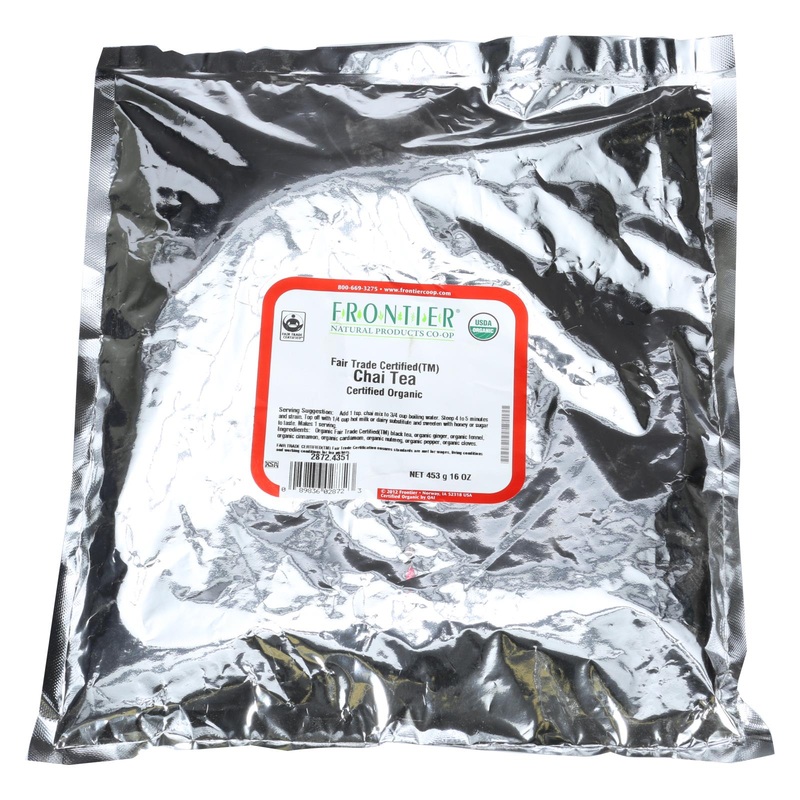 Frontier Herb Single Bulk Organic Fair Trade Certified Chai Tea, 1lb