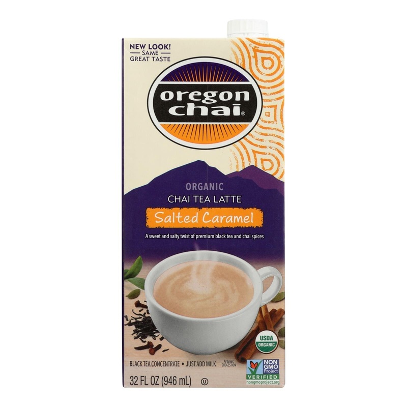 Oregon Chai Tea Latte Concentrate - Salted Caramel - 6 Pack (192 Fl Oz Total)