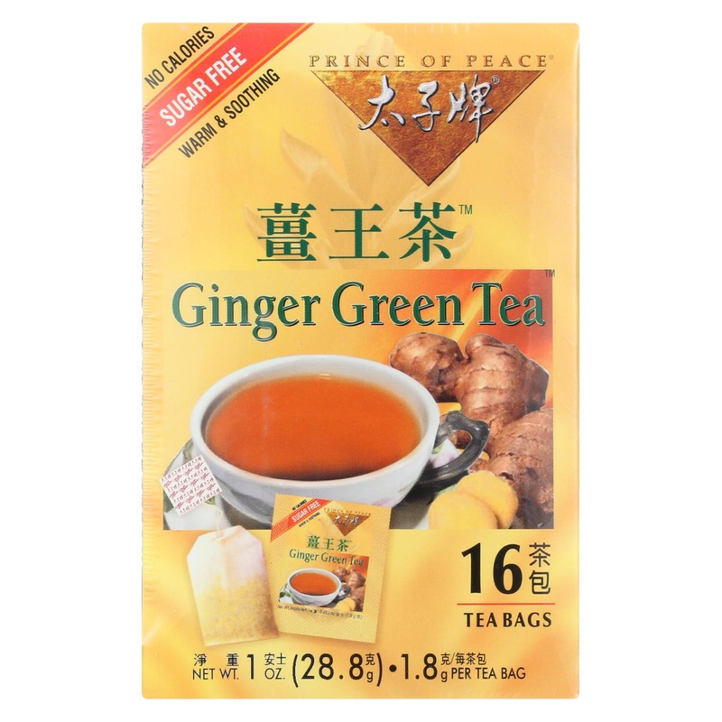 Prince of Peace Ginger Green Tea: Calming, Energizing, 16-Tea Bag Pack