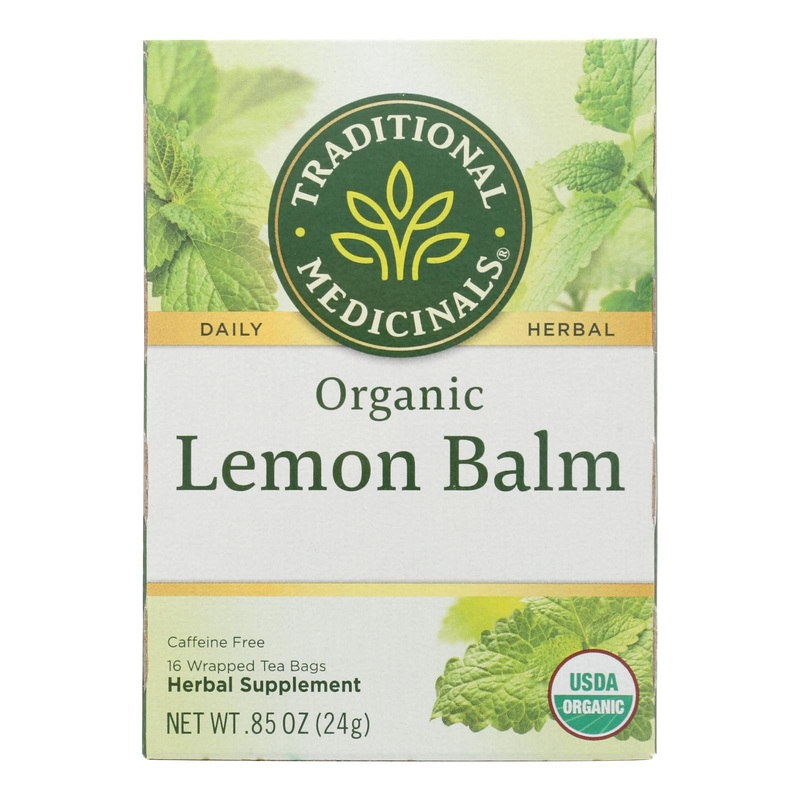 Traditional Medicinals Lemon Balm Herbal Tea, 16 Tea Bags (Pack of 6)